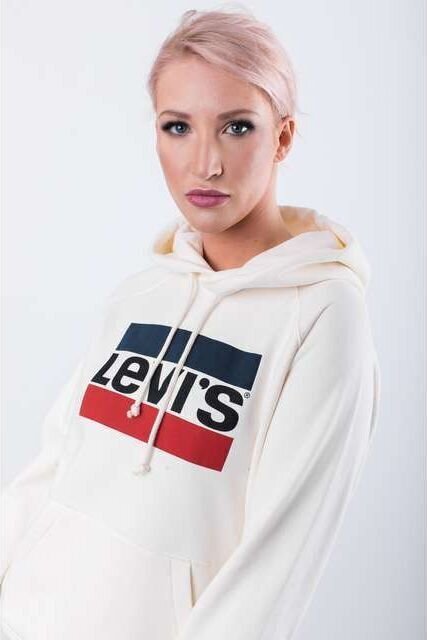 Levi`s džemperis moterims Graphic Sport Hoodie 0001, baltas kaina ir informacija | Džemperiai moterims | pigu.lt