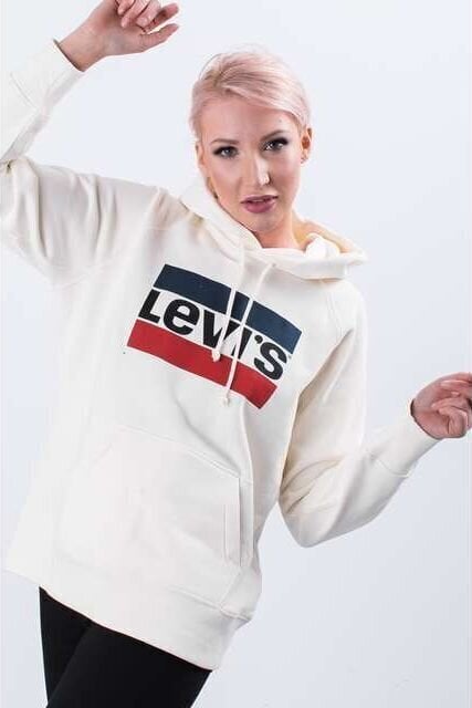 Levi`s džemperis moterims Graphic Sport Hoodie 0001, baltas kaina ir informacija | Džemperiai moterims | pigu.lt