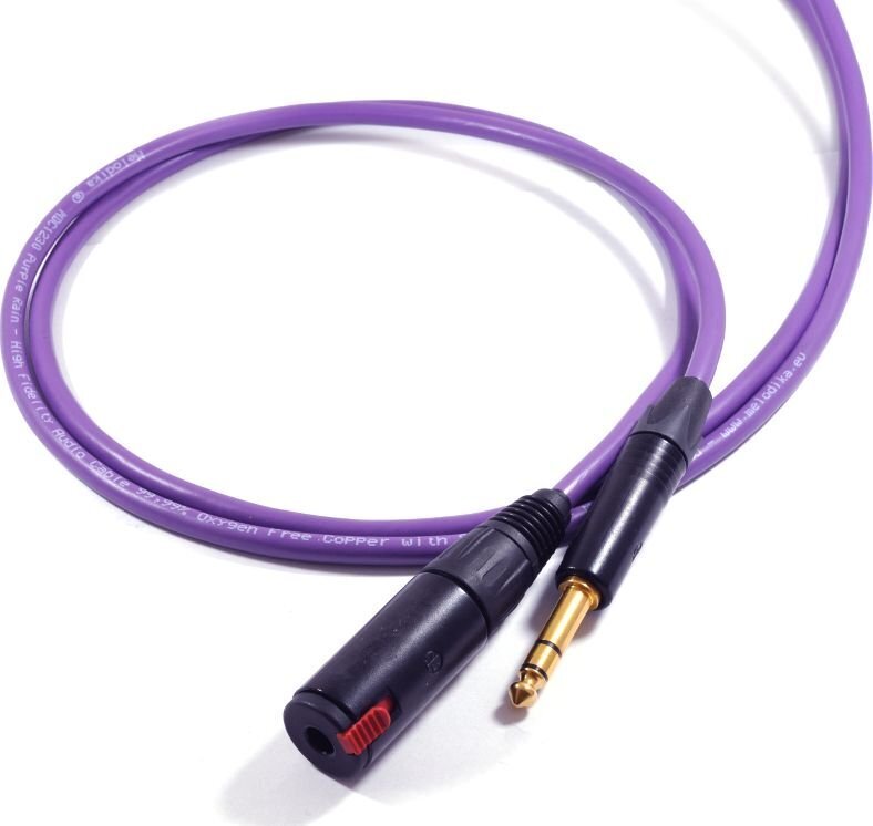 Kabel Melodika Jack 6.3mm  - Jack 6.3mm 12m fioletowy kaina ir informacija | Kabeliai ir laidai | pigu.lt