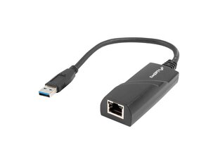 Кабельный переходник Lanberg NC-1000-01 USB-A RJ-45 Черный цена и информация | Адаптеры, USB-разветвители | pigu.lt