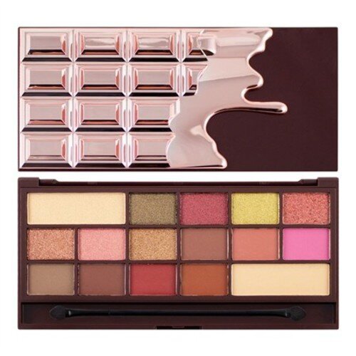 Akių šešėlių paletė Makeup Revolution Eye Shadow Palette I Heart Makeup Chocolate Rose Gold, 22 g kaina ir informacija | Akių šešėliai, pieštukai, blakstienų tušai, serumai | pigu.lt