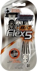 Skustuvas Bic Flex 5 + skutimosi galvutės 3 vnt. kaina ir informacija | Skutimosi priemonės ir kosmetika | pigu.lt