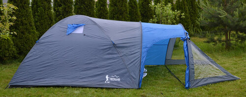 Туристическая палатка Royokamp Cool на 4 человека, серо-голубая цена и информация | Палатки | pigu.lt