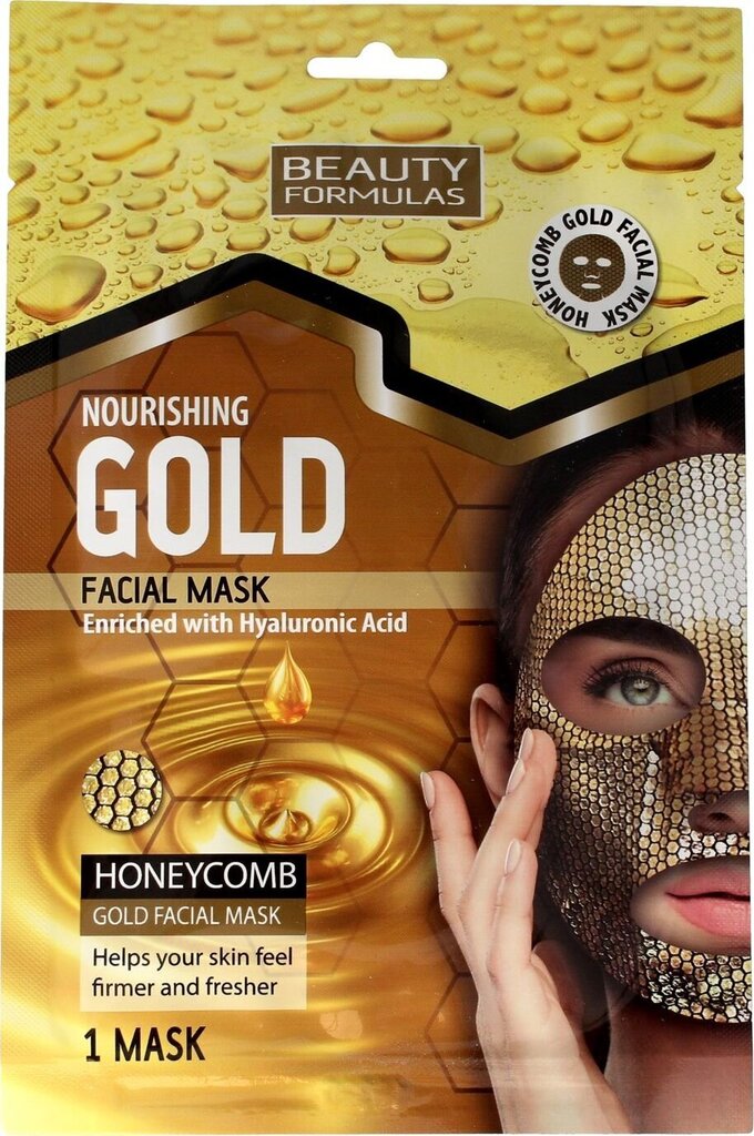 Maitinamoji veido kaukė Beauty Formulas Gold Honeycomb цена и информация | Veido kaukės, paakių kaukės | pigu.lt