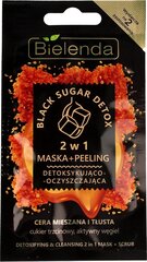 Kaukė iš šveitiklis mišriai ir riebiai veido odai Bielenda Black Sugar Detox 2in1 8 g kaina ir informacija | Veido kaukės, paakių kaukės | pigu.lt