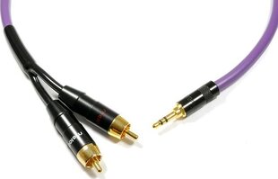 Kabel Melodika Jack 3.5mm - RCA (Cinch) x2 20m fioletowy kaina ir informacija | Kabeliai ir laidai | pigu.lt