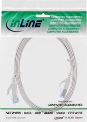InLine Flat Patch kabel, U/FTP, Cat.6A, szary, 1m (71801) kaina ir informacija | Kabeliai ir laidai | pigu.lt