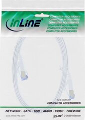 InLine Flat Patch kabel, U/FTP, Cat.6A, biały, 1m (71801W) цена и информация | Кабели и провода | pigu.lt