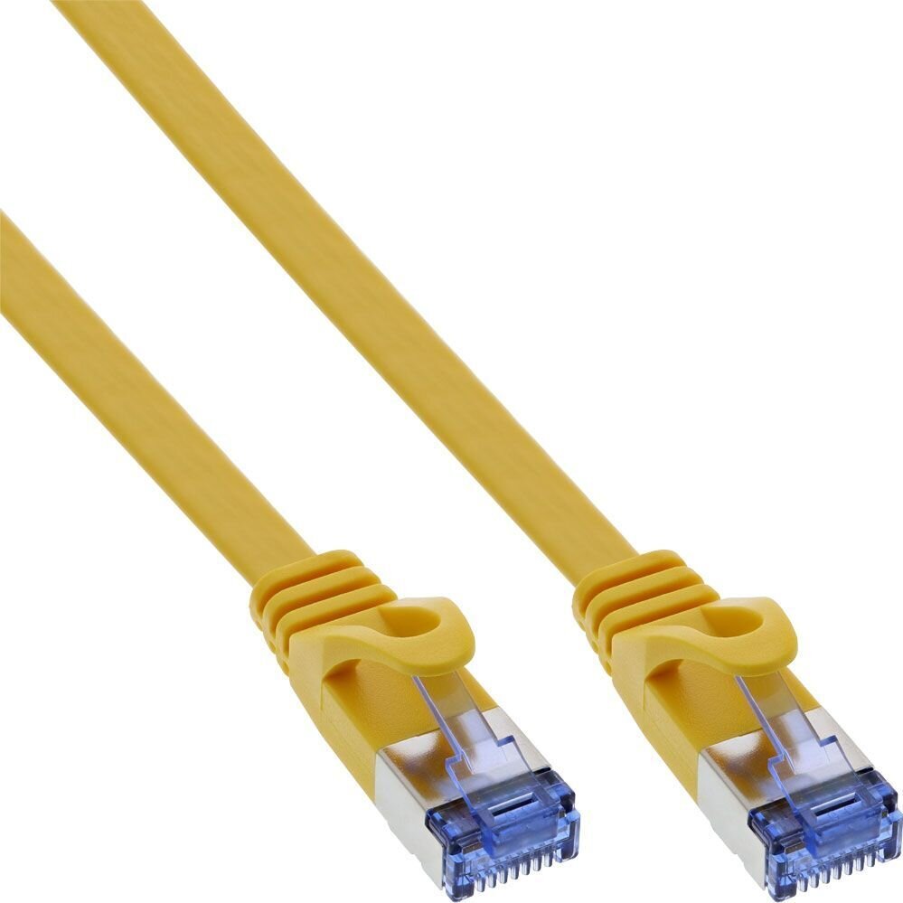 InLine Flat Patch kabel, U/FTP, Cat.6A, żółty, 0.5m kaina ir informacija | Kabeliai ir laidai | pigu.lt