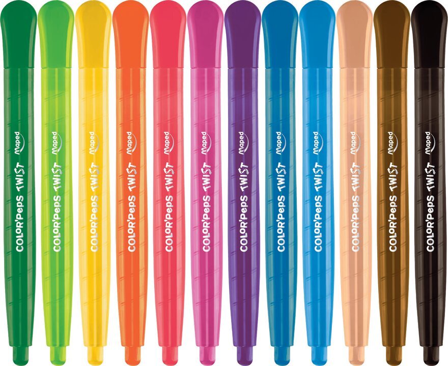 Vaškinės kreidelės Maped Color Peps, 12 spalvų цена и информация | Piešimo, tapybos, lipdymo reikmenys | pigu.lt