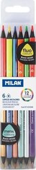 Карандаши Milan 7123306, металлик, флуоресцентный цена и информация | Kanceliarinės prekės | pigu.lt