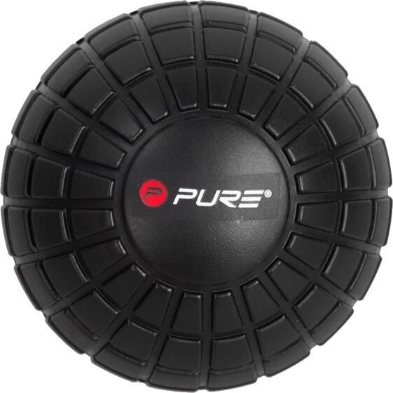 Masažinis kamuoliukas Pure2Improve, 12.8 cm, juodas цена и информация | Masažo reikmenys | pigu.lt