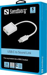 Sandberg USB-C к Sound Link цена и информация | Адаптеры, USB-разветвители | pigu.lt