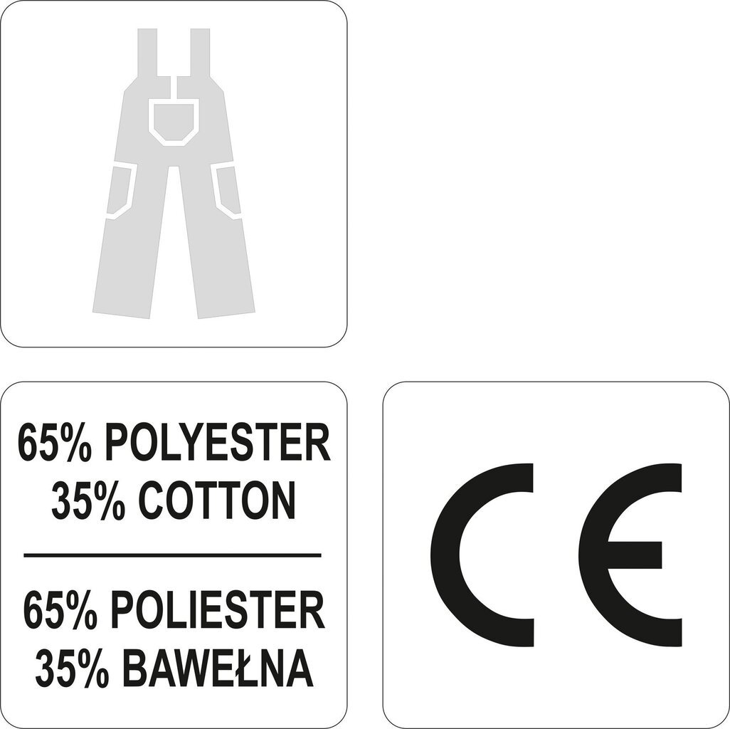 Darbinis puskombinezonis Yato (YT-80192), juodas/pilkas kaina ir informacija | Darbo rūbai | pigu.lt