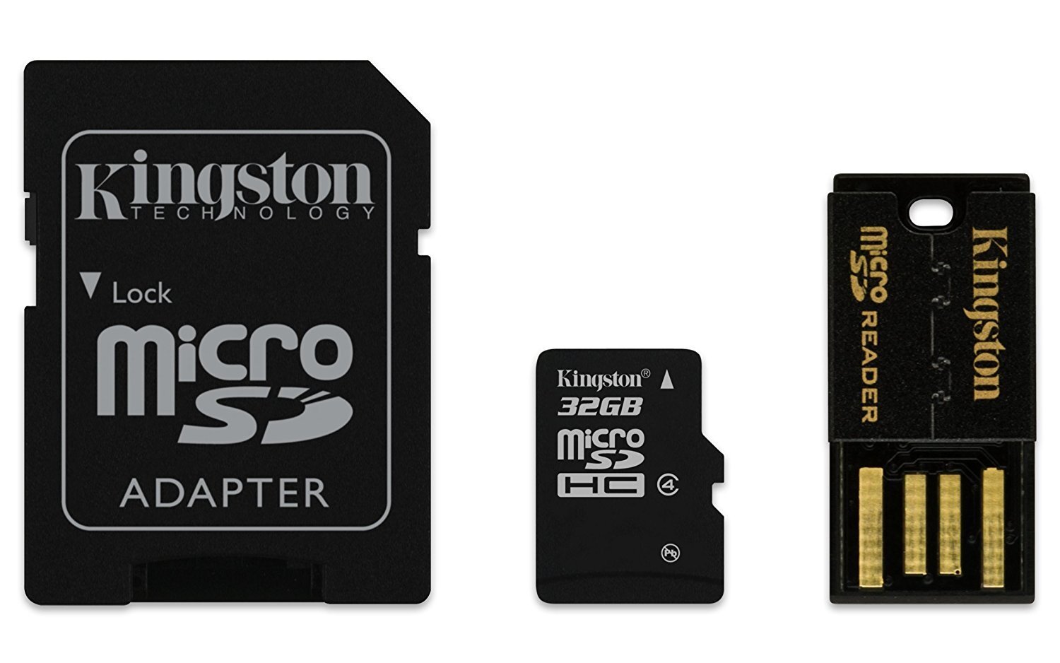 Atminties kortelė Kingston microSDHC 32GB CL4 + skaitytuvas ir adapteris цена и информация | Atminties kortelės telefonams | pigu.lt