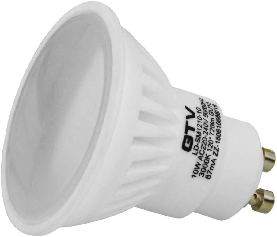 GTV GU10 LED lemputė 10 W ,220-240 V, 3000K, 720lm, 120° kaina | pigu.lt