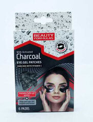 Маска-пластыри для глаз Beauty Formulas Charcoal, 6 шт цена и информация | Маски для лица, патчи для глаз | pigu.lt