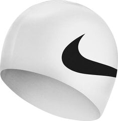 Plaukimo kepuraitė Nike Os Big Swoosh balta NESS8163-100 kaina ir informacija | Plaukimo kepuraitės | pigu.lt