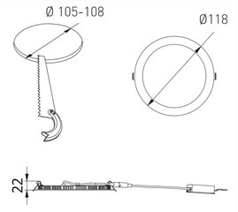 LED panelė GTV ORIS PLUS 7W/4000K kaina ir informacija | Įmontuojami šviestuvai, LED panelės | pigu.lt