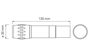 Фонарь GTV LED 5Вт, 3 батарейки ААА 1.5В SOS зум, 300лм, 6400К, дальность 200м, IP44, Черный цена и информация | Фонарики, прожекторы | pigu.lt