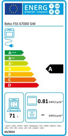 Beko COCI. FSS67000GW 4F kaina ir informacija | Elektrinės viryklės | pigu.lt