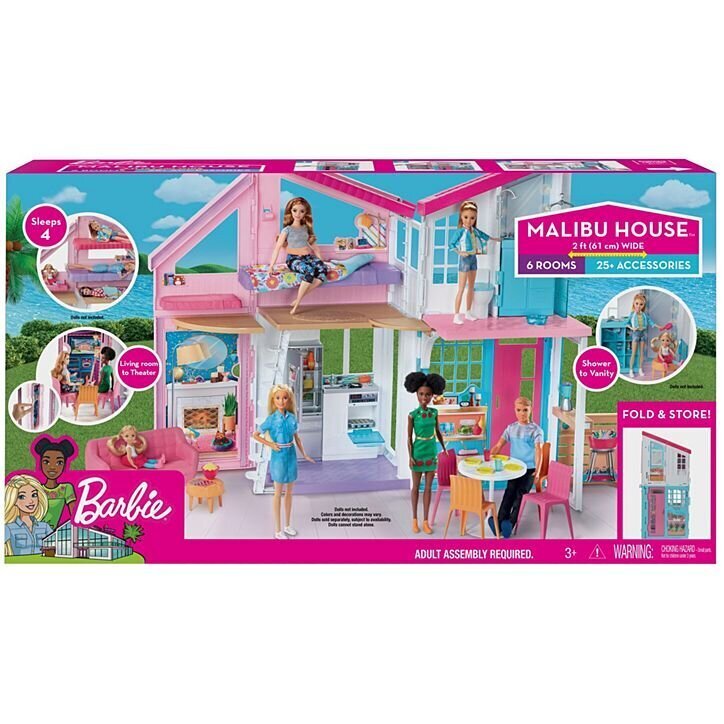 Lėlės Barbie namas Malibu, FXG57 kaina ir informacija | Žaislai mergaitėms | pigu.lt