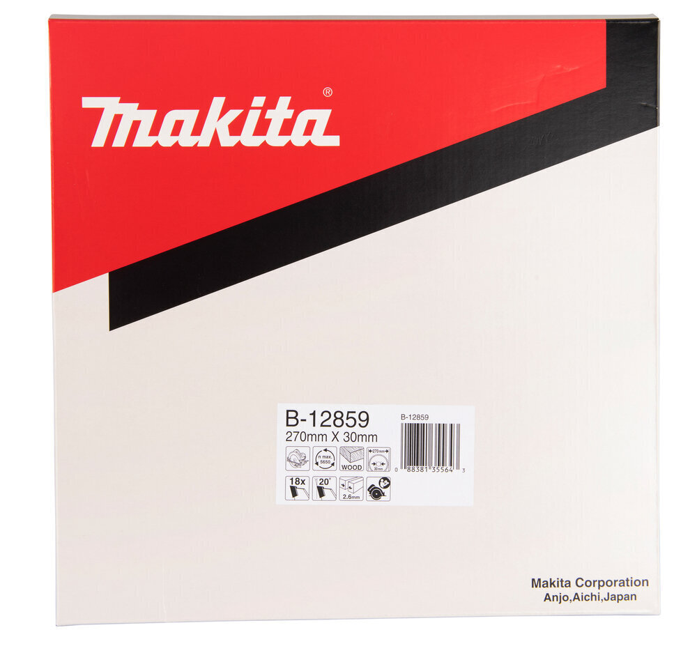 B-12859 T.C.T. pjūklas 270X2.6X30mm 20° T18 Makita kaina ir informacija | Sodo technikos dalys | pigu.lt