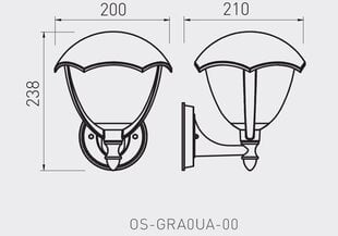 Lauko šviestuvas Grande OS-GRA0UA-00, juodas kaina ir informacija | Lauko šviestuvai | pigu.lt