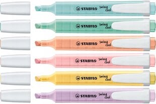 STABILO Текстовый маркер, swing cool Pastel, 6 шт цена и информация | Канцелярские товары | pigu.lt