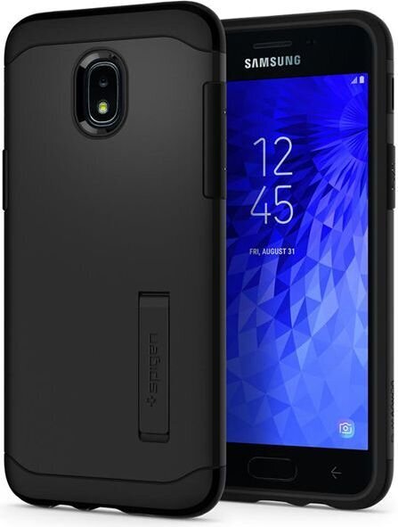 Dėklas Spigen 31617-uniw skirtas Samsung Galaxy J3 2018, juoda цена и информация | Telefono dėklai | pigu.lt
