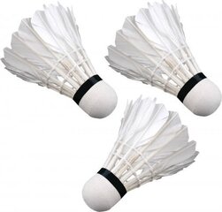 Lotka badminton z piór Enero 3szt biała цена и информация | Бадминтон | pigu.lt