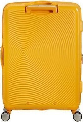 Vidutinis lagaminas American Tourister Soundbox Golden Yellow M, 67cm kaina ir informacija | Lagaminai, kelioniniai krepšiai | pigu.lt