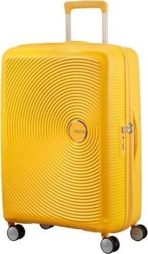 Vidutinis lagaminas American Tourister Soundbox Golden Yellow M, 67cm kaina ir informacija | Lagaminai, kelioniniai krepšiai | pigu.lt