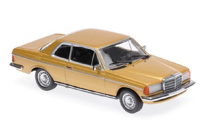 Automobilio modeliukas Mercedes-Benz (W123) 230CE 1976 Gold Metallic Maxichamps 1:43, smėlio spalvos kaina ir informacija | Kolekciniai modeliukai | pigu.lt