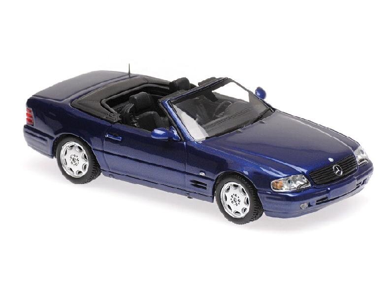 Kolekcinis modeliukas Maxichamps Mercedes-Benz SL - 1999 - Blue Metallic Car Model 1:43, mėlynas kaina ir informacija | Kolekciniai modeliukai | pigu.lt