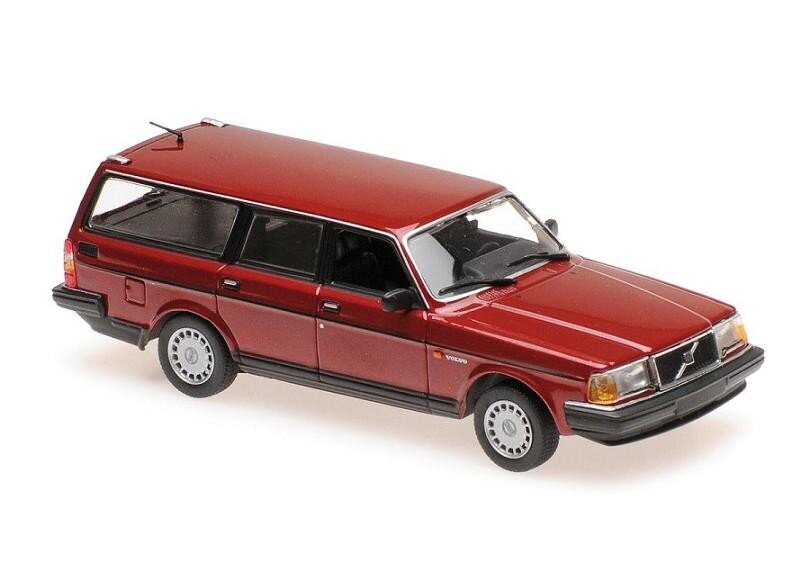 Kolekcinis modeliukas Maxichamps Volvo 240 GL Break - 1986 - Dark Red Metallic Car Model 1:43, raudonas kaina ir informacija | Kolekciniai modeliukai | pigu.lt