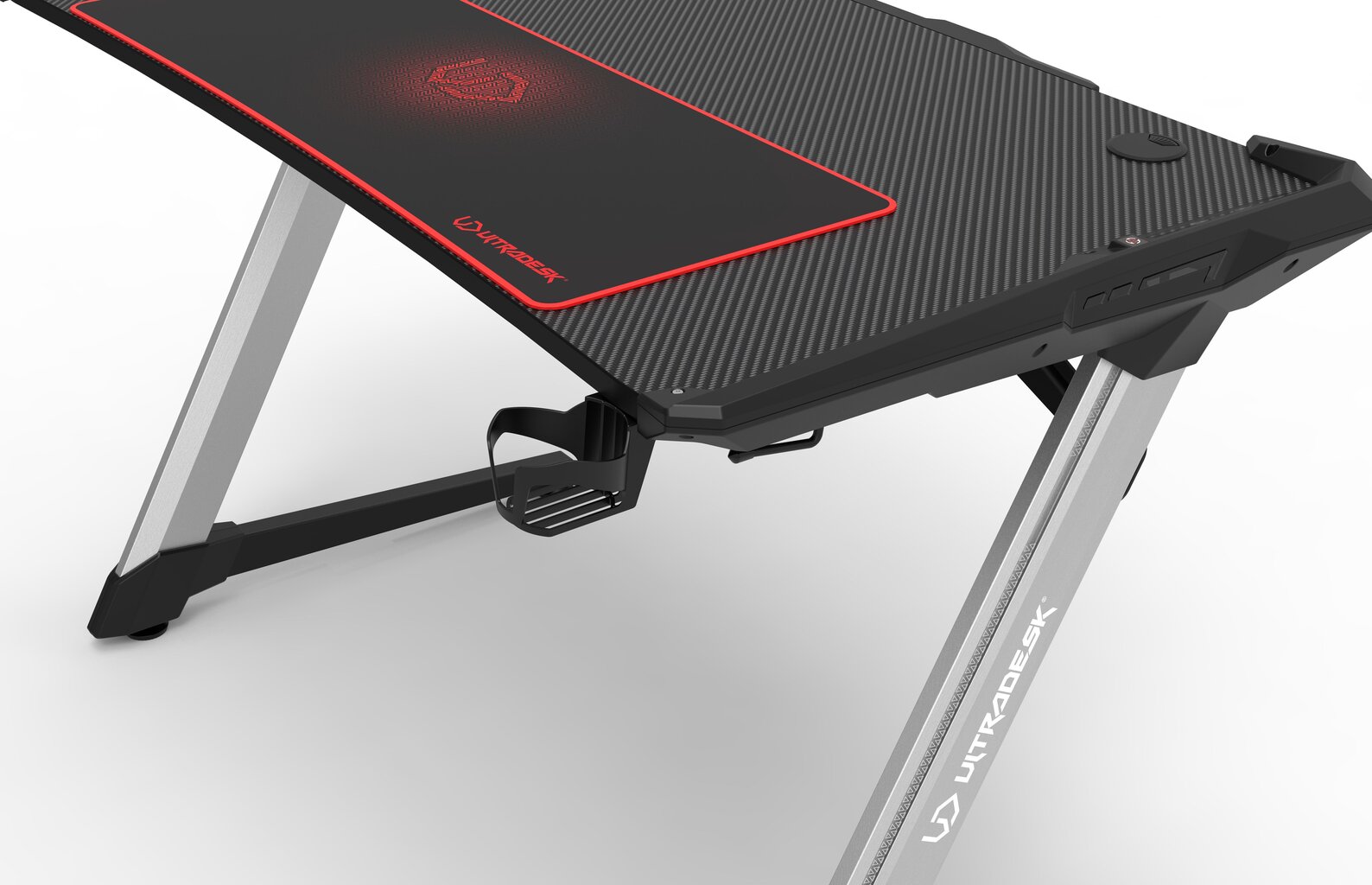 Žaidimų stalas Ultradesk Racer, juodas цена и информация | Kompiuteriniai, rašomieji stalai | pigu.lt