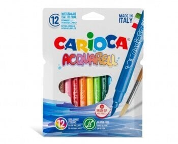 Flomasteriai akvareliniai Carioca, 12 spalvų цена и информация | Piešimo, tapybos, lipdymo reikmenys | pigu.lt