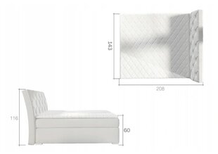 Lova NORE Balvin, 160x200 cm, pilkos spalvos kaina ir informacija | Lovos | pigu.lt