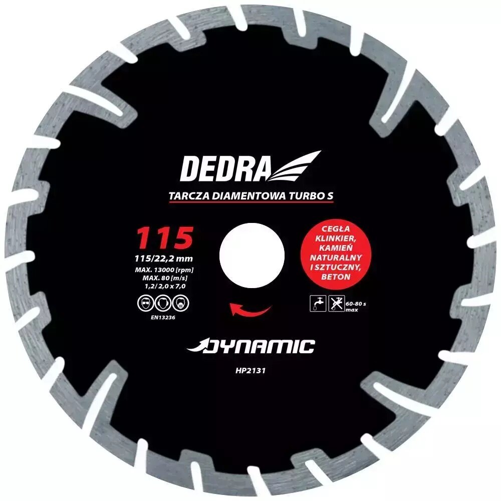Diskas deimantinis Super Dynamic Dedra цена и информация | Pjūklai, pjovimo staklės | pigu.lt