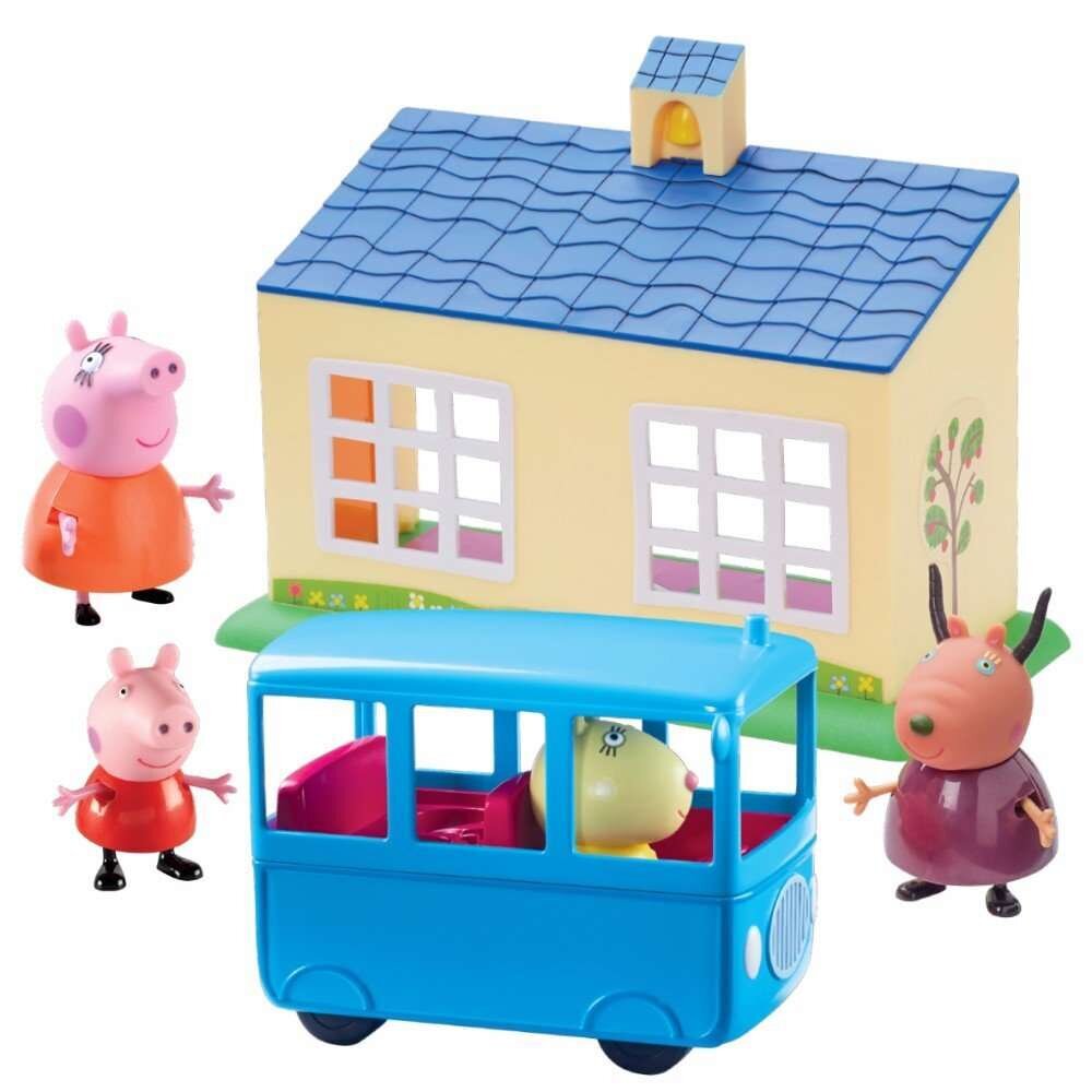 Komplektas Peppa Pig mokykla ir autobusas цена и информация | Lavinamieji žaislai | pigu.lt