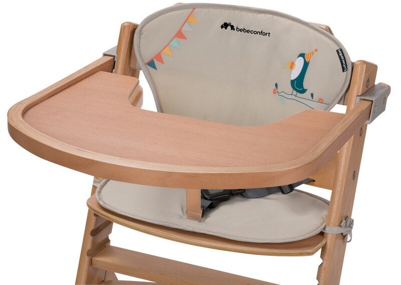 Medinė maitinimo kėdutė su pagalvėle Bebe Confort Timba, Natural/Happy Day kaina ir informacija | Maitinimo kėdutės | pigu.lt