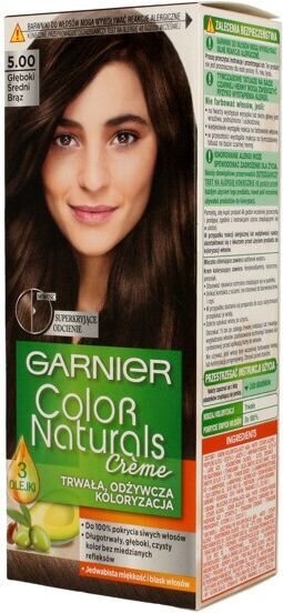 Plaukų dažai Garnier Color Naturals nr 5.00 Deep Medium Brown kaina ir informacija | Plaukų dažai | pigu.lt