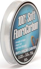 Valas Savage Gear Soft Fluoro Carbon 1.0mm 15m 111lb 50.5kg (54859) kaina ir informacija | Valai | pigu.lt