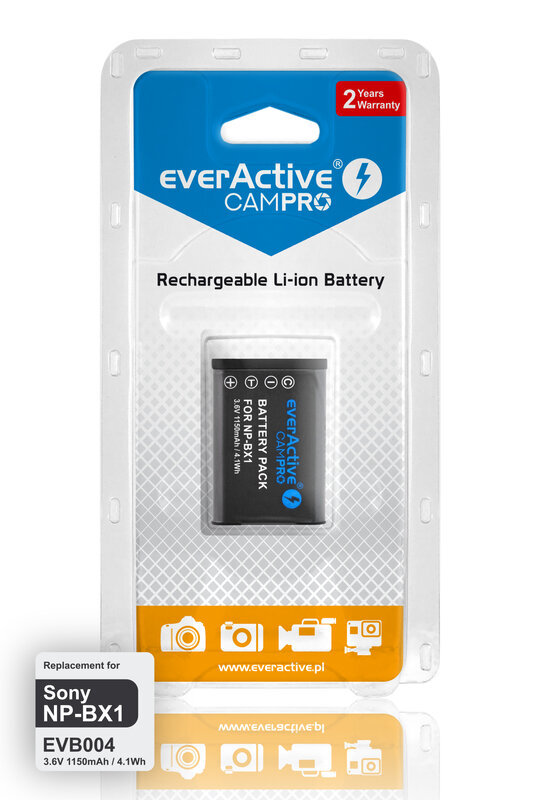 EverActive Sony NP-BX1 kaina ir informacija | Akumuliatoriai vaizdo kameroms | pigu.lt