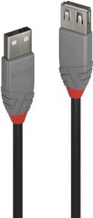 CABLE USB2 TYPE A 0.2M/ANTHRA 36700 LINDY kaina ir informacija | Laidai telefonams | pigu.lt