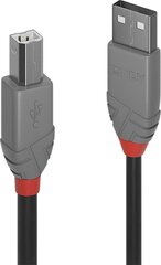 CABLE USB2 A-B 0.2M/ANTHRA 36670 LINDY kaina ir informacija | Laidai telefonams | pigu.lt