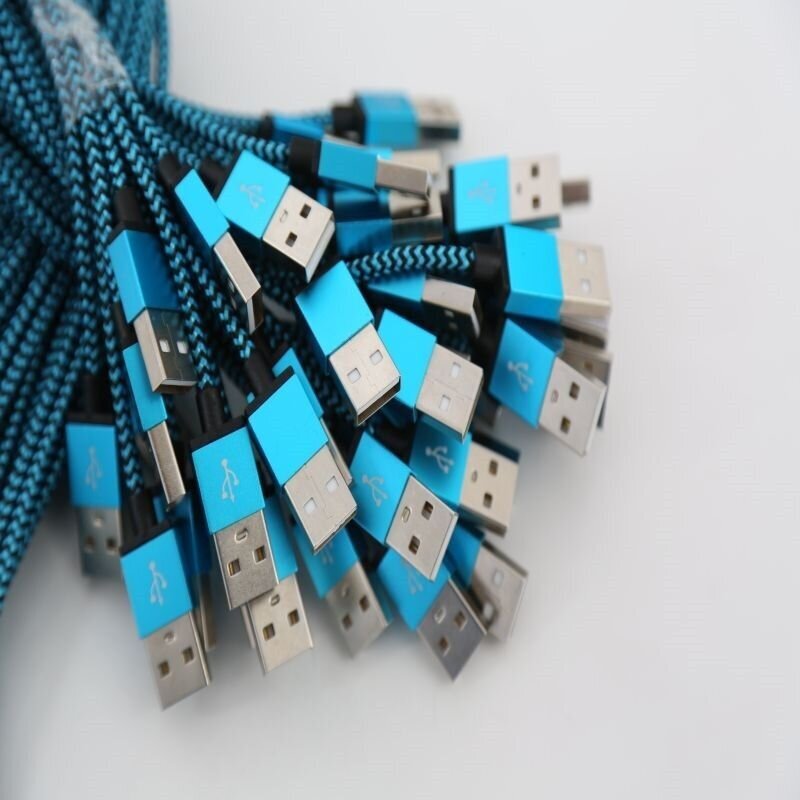 Kabel USB Omega USB-A - microUSB 1 m Niebieski (OUFBBMBL) kaina ir informacija | Laidai telefonams | pigu.lt