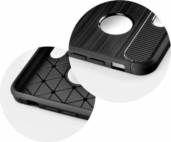 Dėklas Carbon skirtas iPhone XS, juoda kaina ir informacija | Telefono dėklai | pigu.lt