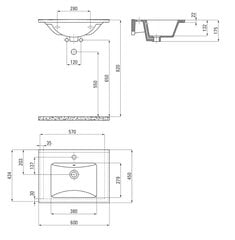 Praustuvas Deante Floks 60 cm, CDI_6U6M, White цена и информация | Раковины | pigu.lt